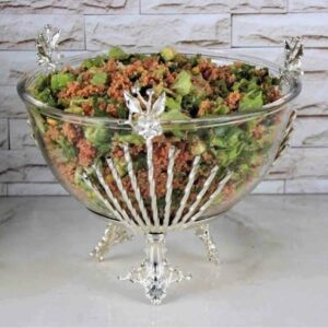 Saladier de présentation rond avec support