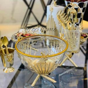 Saladier de présentation avec support