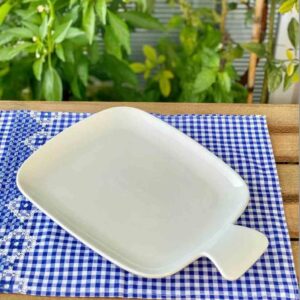 Assiette en porcelaine avec poignée 32.5*23.5cm