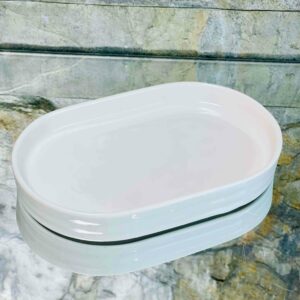 Plat porcelaine blanche ovale 16cm