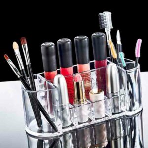 Organisateur de Maquillage Oval 8 Compartiments à motif diamant