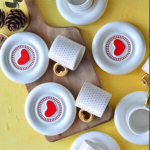 Service à café noir en porcelaine