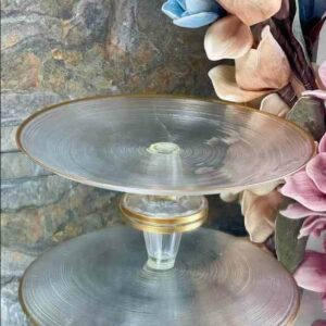 Présentoir à gâteau sur pied rond en verre