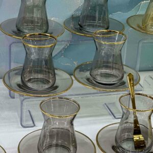 Service à Thé en Verre 12 pièces Fumé