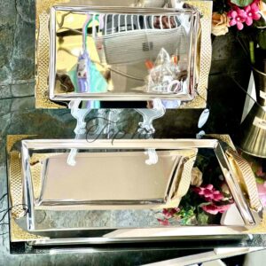 Set 2 Plateaux inox 18/10 TIAMO