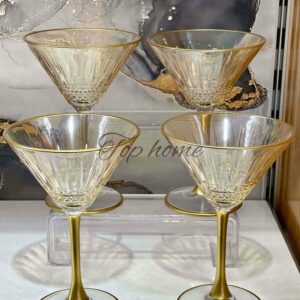 Lot de 4 verres à longue tige – 250 ml - doré