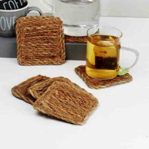 Dessous de verres en jute carré