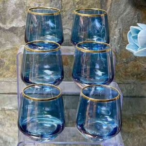 Lot de 6 verres à Eau Bleu