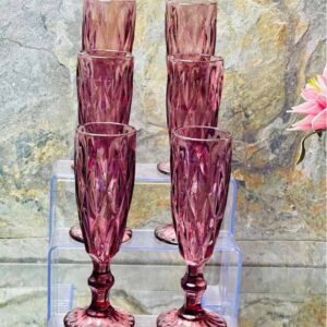 Pack de 6 Flûtes En Verre - Violet