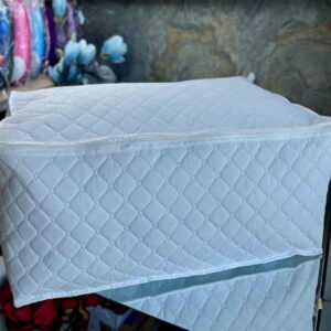 Housse de Rangement avec Fermeture et Poignée Blanc 60*40*37cm