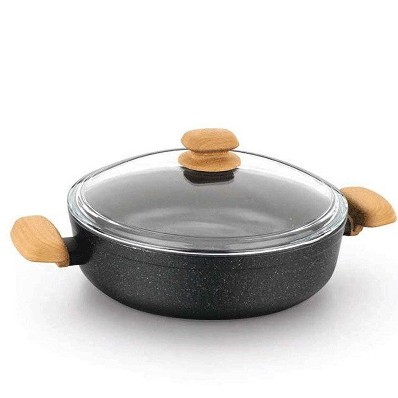 Shallowpan Avec Couvercle - Granite Antiadhésif - Montana 26CM - A1244 - Noir