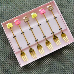 Lot de 6 Fourchettes mignonnes en acier inoxydable