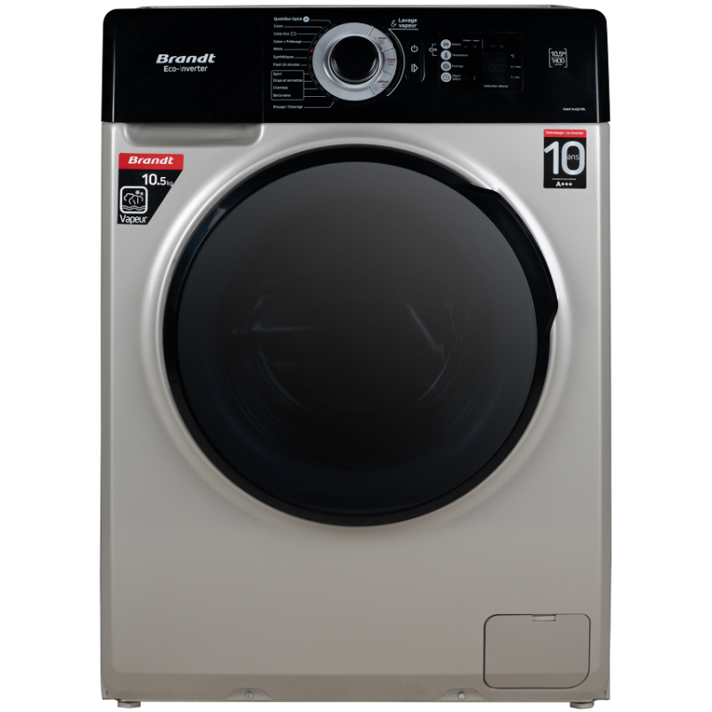 Machine à laver Frontale Brandt 10.5 KG 1400 trs – Silver