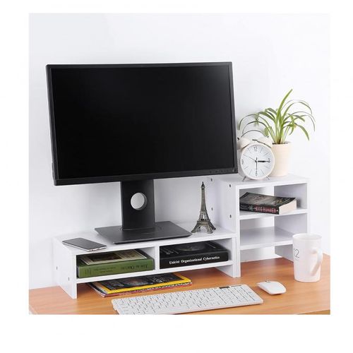 Organisateur de Bureau - Bois MDF Blanc - L x P x H (70x25x30)cm