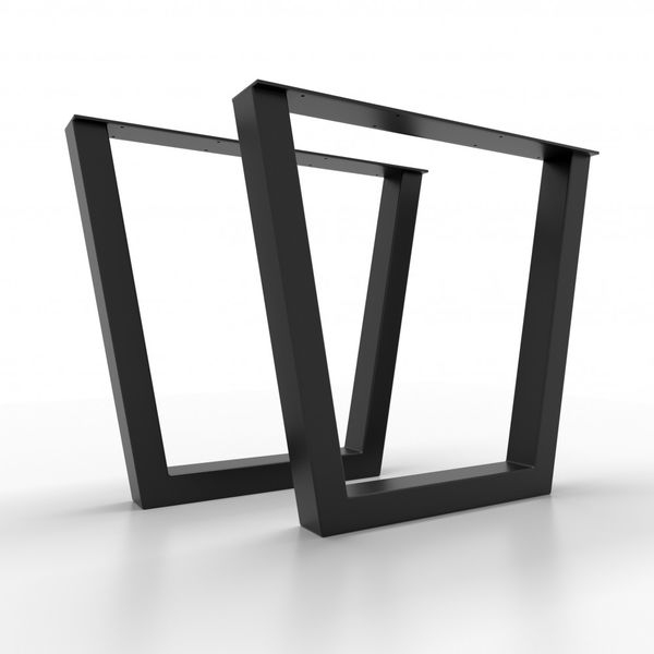 2 pièces Pieds de table - Acier Noir - LxH(60x72)cm