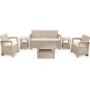 Salon de jardin SOFPINCE Syphax - 5 places - Grège