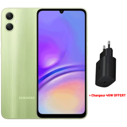 Smartphone Samsung Galaxy A05 / 4 Go / 64 Go / Vert + Chargeur 45W OFFERT (G-CHARGEUR-45W)