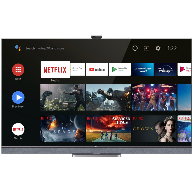 TV TCL C825 55" Mini LED UHD 4K / Smart TV / ANDROID / Noir + Webcam TCL Offerte + Abonnement Gratuit