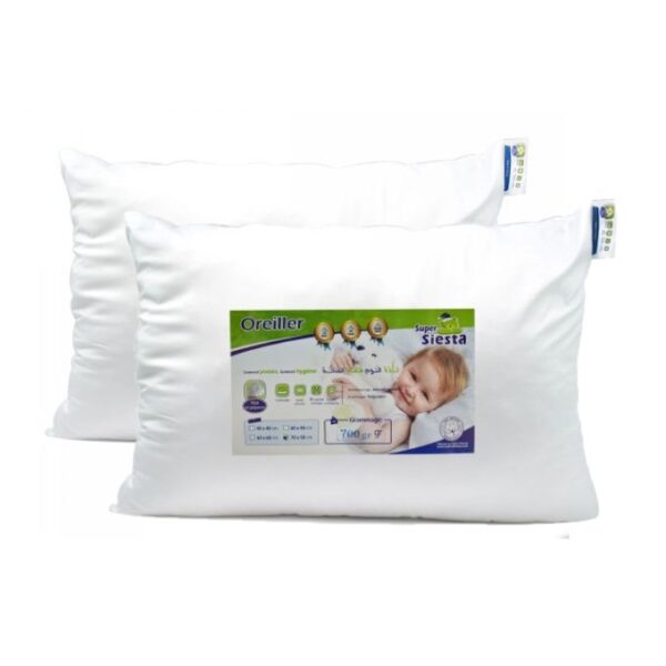 CASA NOVA-Lot De 2 Oreillers En Fibre Creuse Siliconée – 70X50 Cm – Blanc