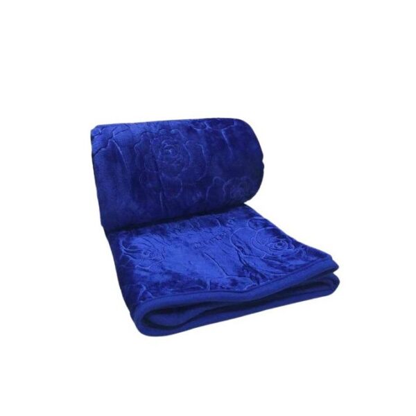 CASA NOVA – Plaid Polaire Avec Motif Fleur – 200X230 Cm – Bleu