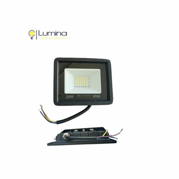 Projecteur Led slim SMD 20W noir Lumière blanche 6500k LFL155-20W