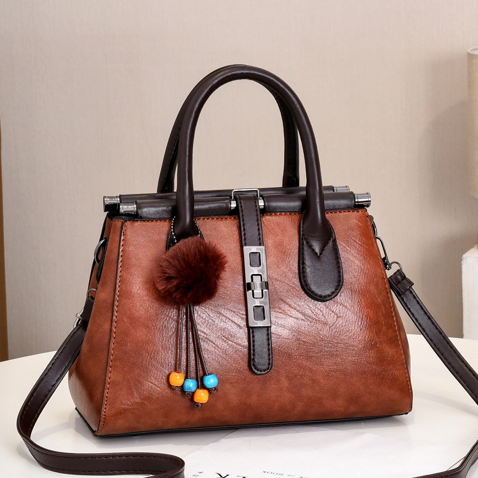Sac à main 'LUXURY' -2SM005- Caramel
