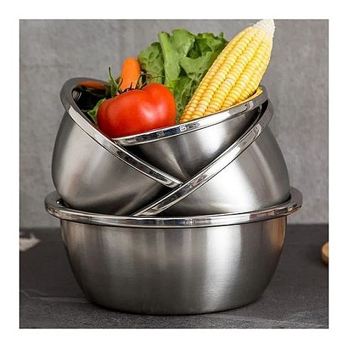 4 Bol Inox Profond Rond en acier inoxydable 18cm/20cm/22cm/24cm