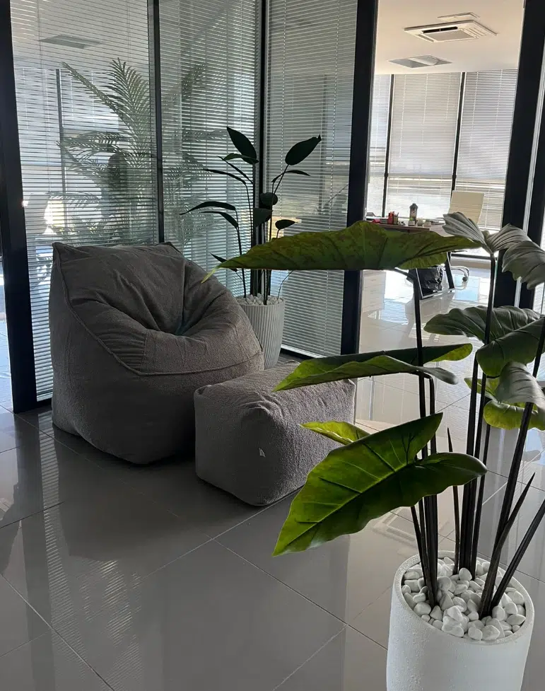 POUF FAUTEUIL VALENCIA BOUCLETTE GRIS