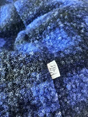 Pouf Touareg bouclette Trame Bleu Marine