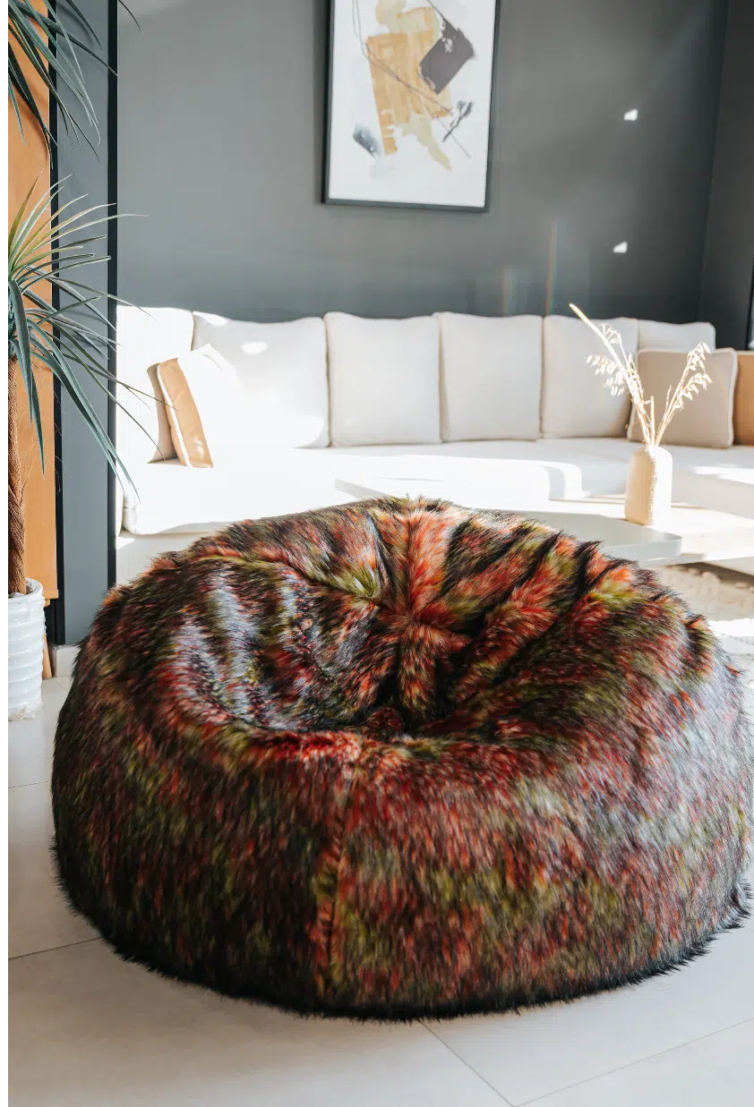POUF TOUAREG FOURRURE LONG 100*70 – ECLAT D’AUTOMNE