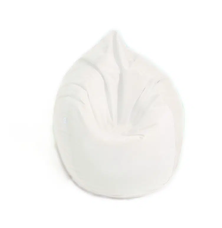 POUF POIRE VELOURS XXL 80 x 120 - BLANC