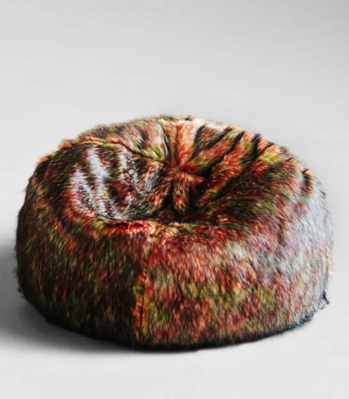 POUF TOUAREG FOURRURE LONG 100*70 - ECLAT D'AUTOMNE
