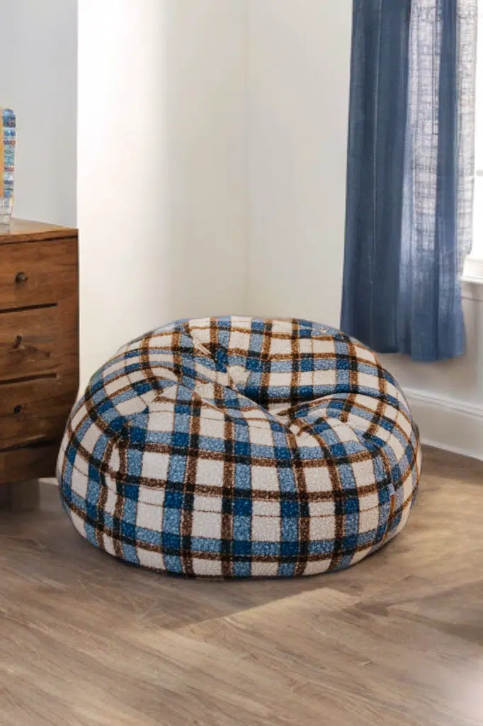 Pouf Touareg Bouclette Trame Turquoise