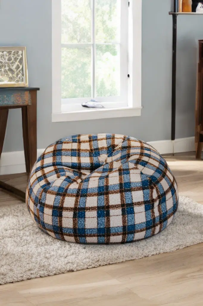 Pouf Touareg Bouclette Trame Turquoise
