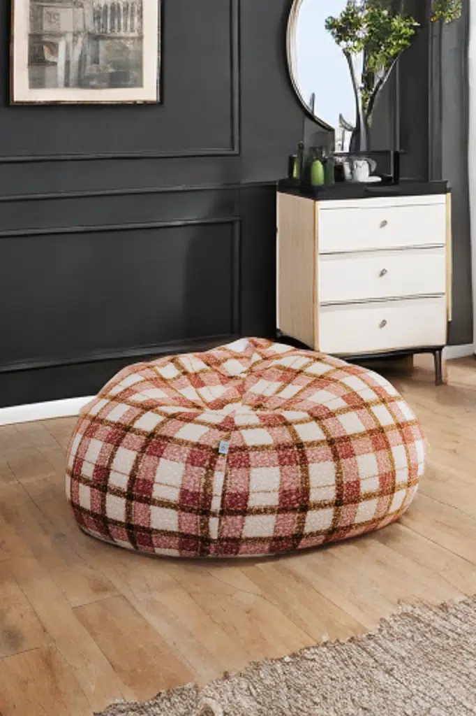 Pouf Touareg Bouclette Trame Rose