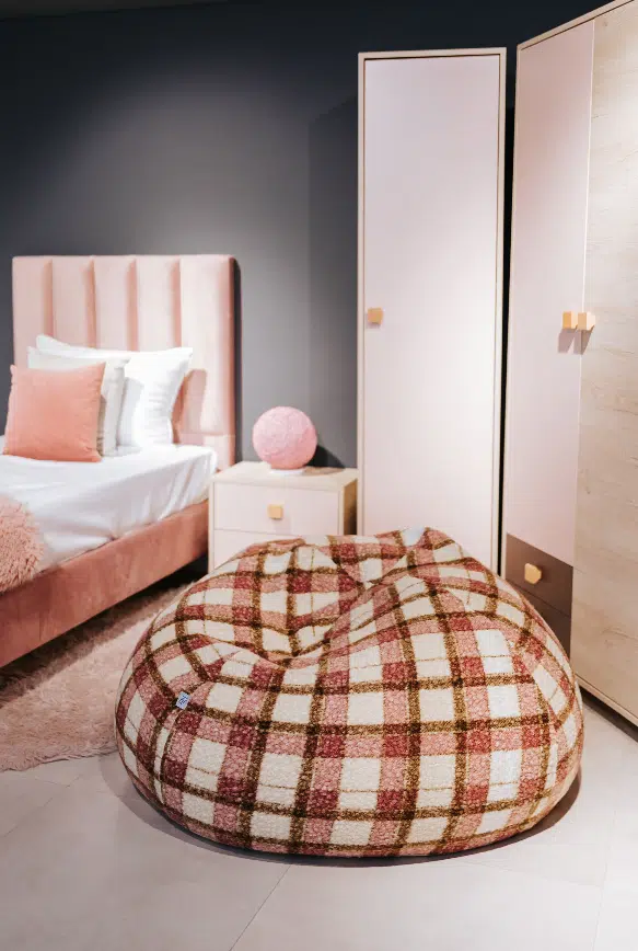 Pouf Touareg Bouclette Trame Rose