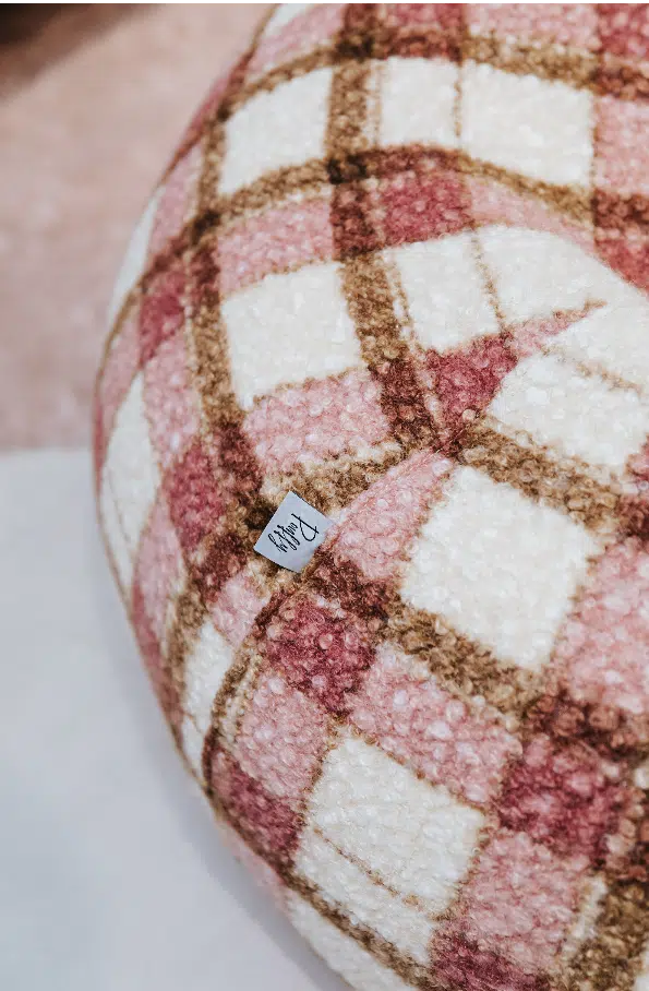 Pouf Touareg Bouclette Trame Rose