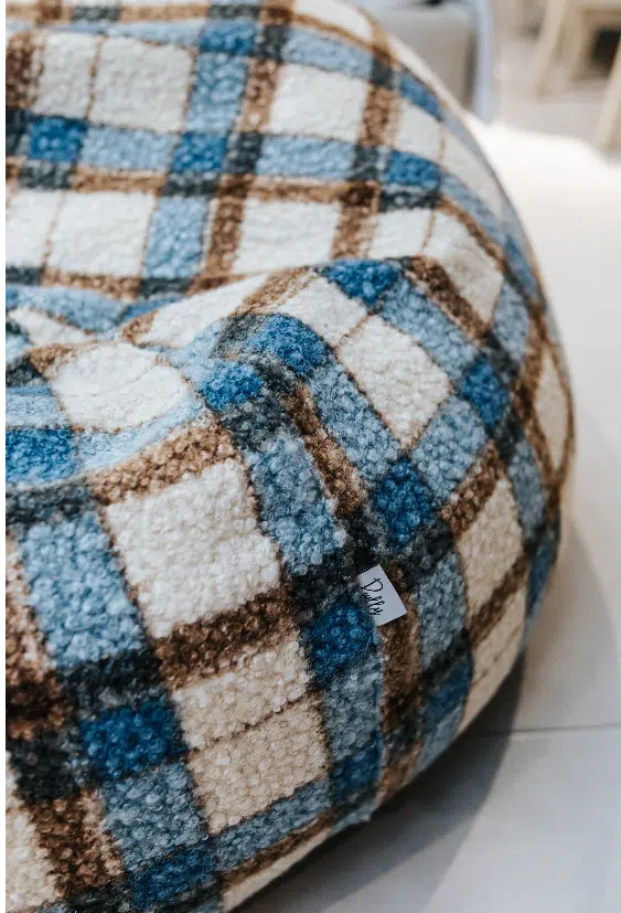 Pouf Touareg Bouclette Trame Turquoise