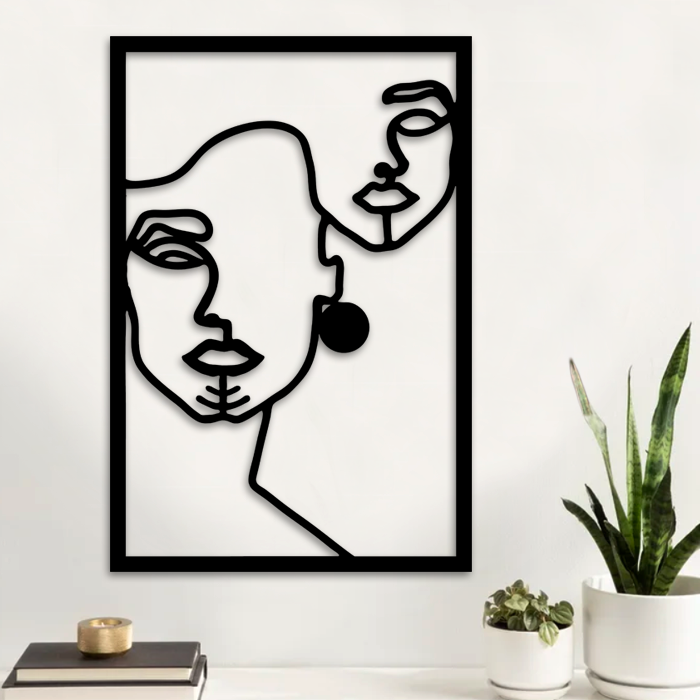 Berber Woman Face – 60/40 cm – en Bois Noir