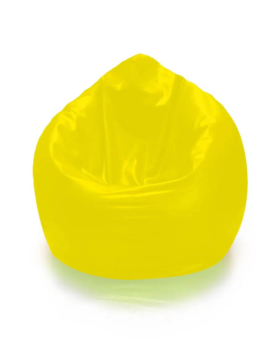 POUF POIRE SIMILICUIR - jaune