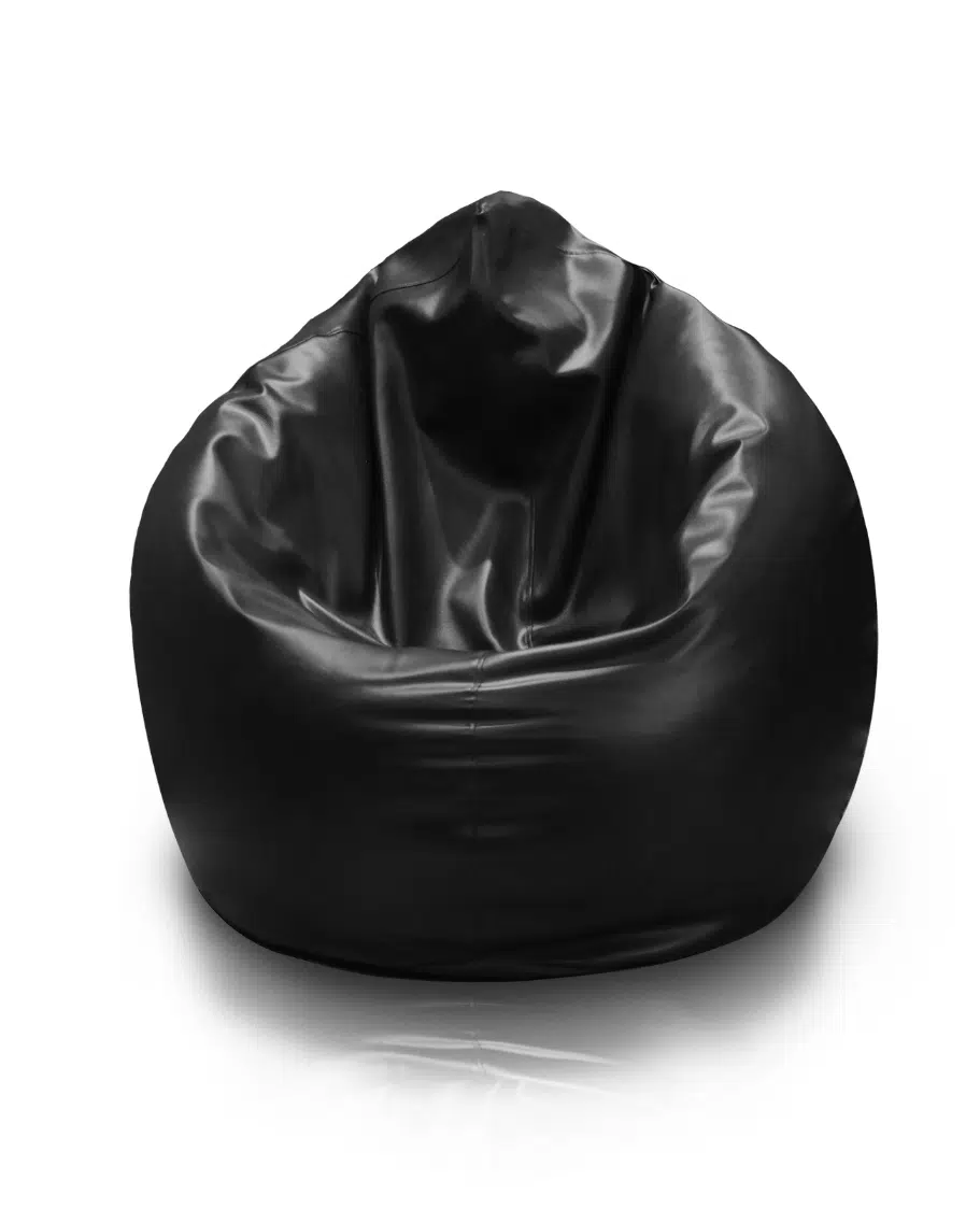 POUF POIRE SIMILICUIR NOIR