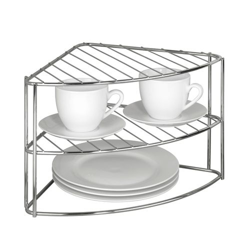 Etagère de vaisselle d'angle chromée - Métal - WENKO