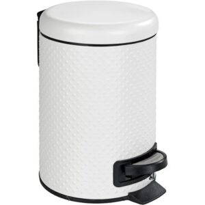 Poubelle à pédale-Punto-Blanc-3L - Métal - Acier