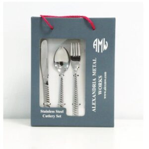 Coffret Couvert En Carton AMW 24 Pièces - Argent