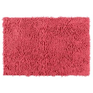 WENKO Tapis de bain Chenille corail - Tapis de bain,50 x 80 cm, Rouge corail