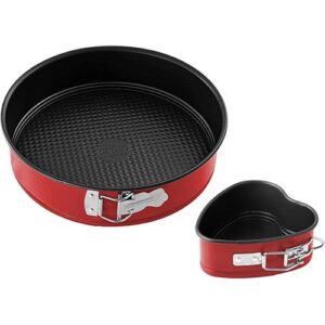 Moule charnière + moule cœur - 9150 - Anti-adhésif - Rouge