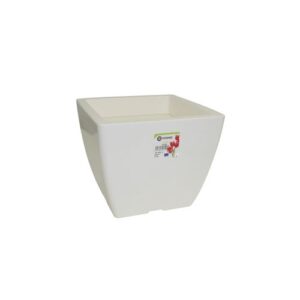 Pot Linéa carré - 562-01- Blanc - 27x27x22 cm