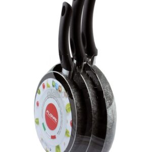 Set de 3 Poêles (20/24/28 cm) en granite Italien haut de gamme BOMBATA
