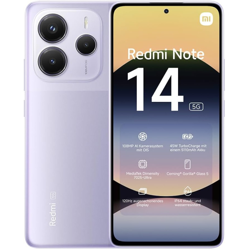 Smartphone XIAOMI Redmi Note 14 5G 6/128 Go Violet