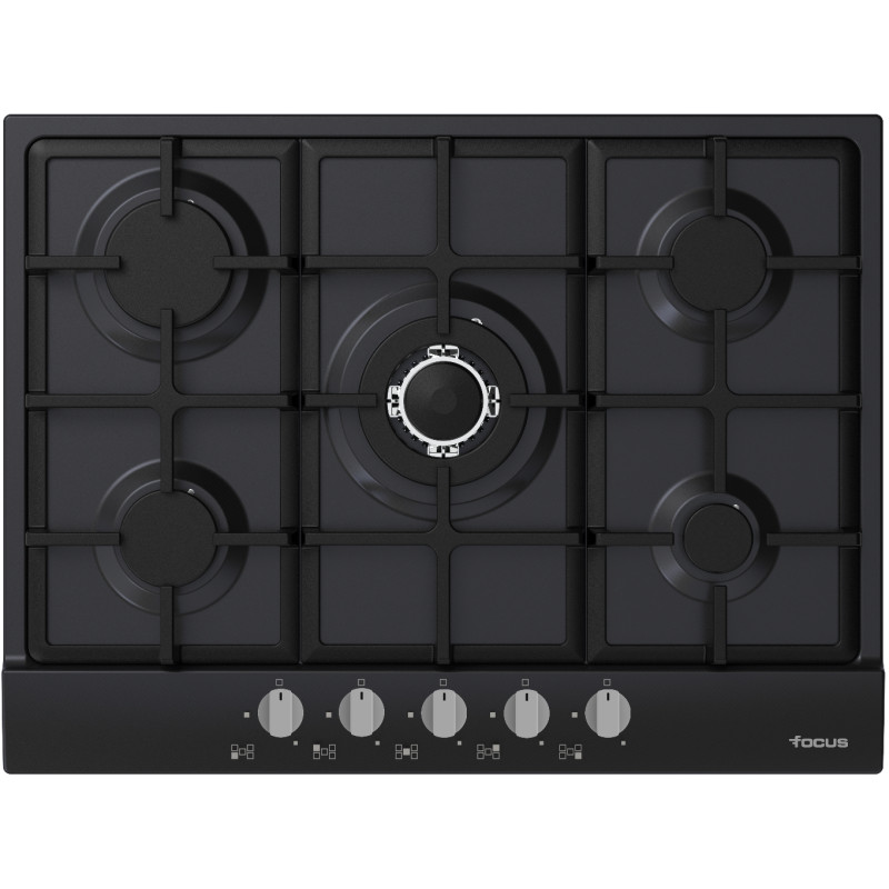 Plaque de cuisson Encastrable Focus 5 Feux 70 cm Noir